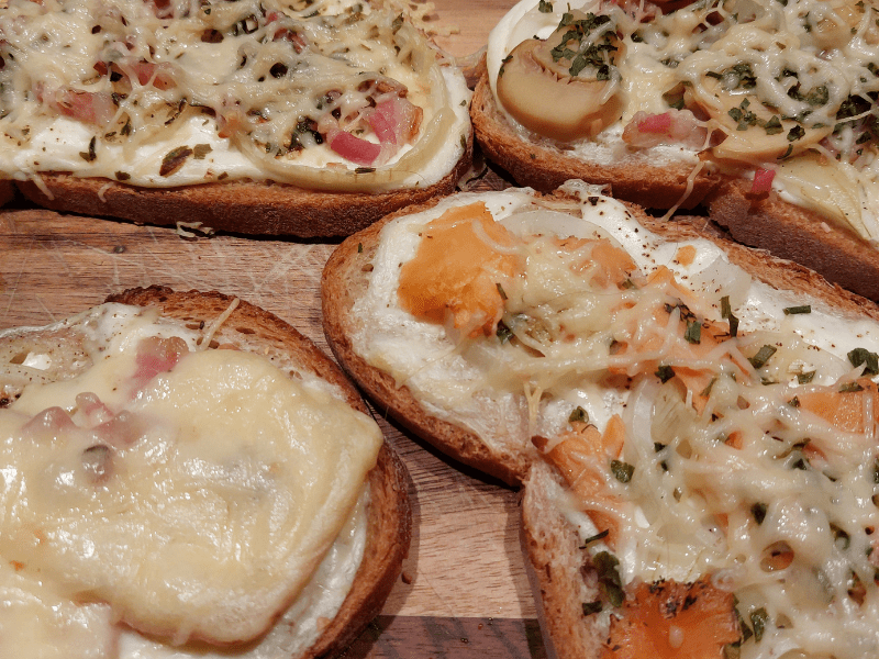 Les tartes flambées et pizzas sur pain